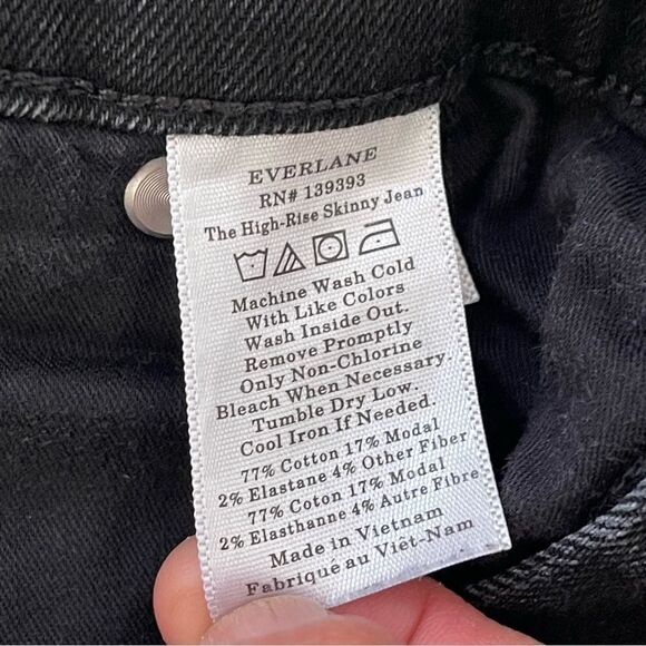 EVERLANE High Rise Skinny Ankle Jeans Plus Size 35 Wash black - Picture 4 of 14